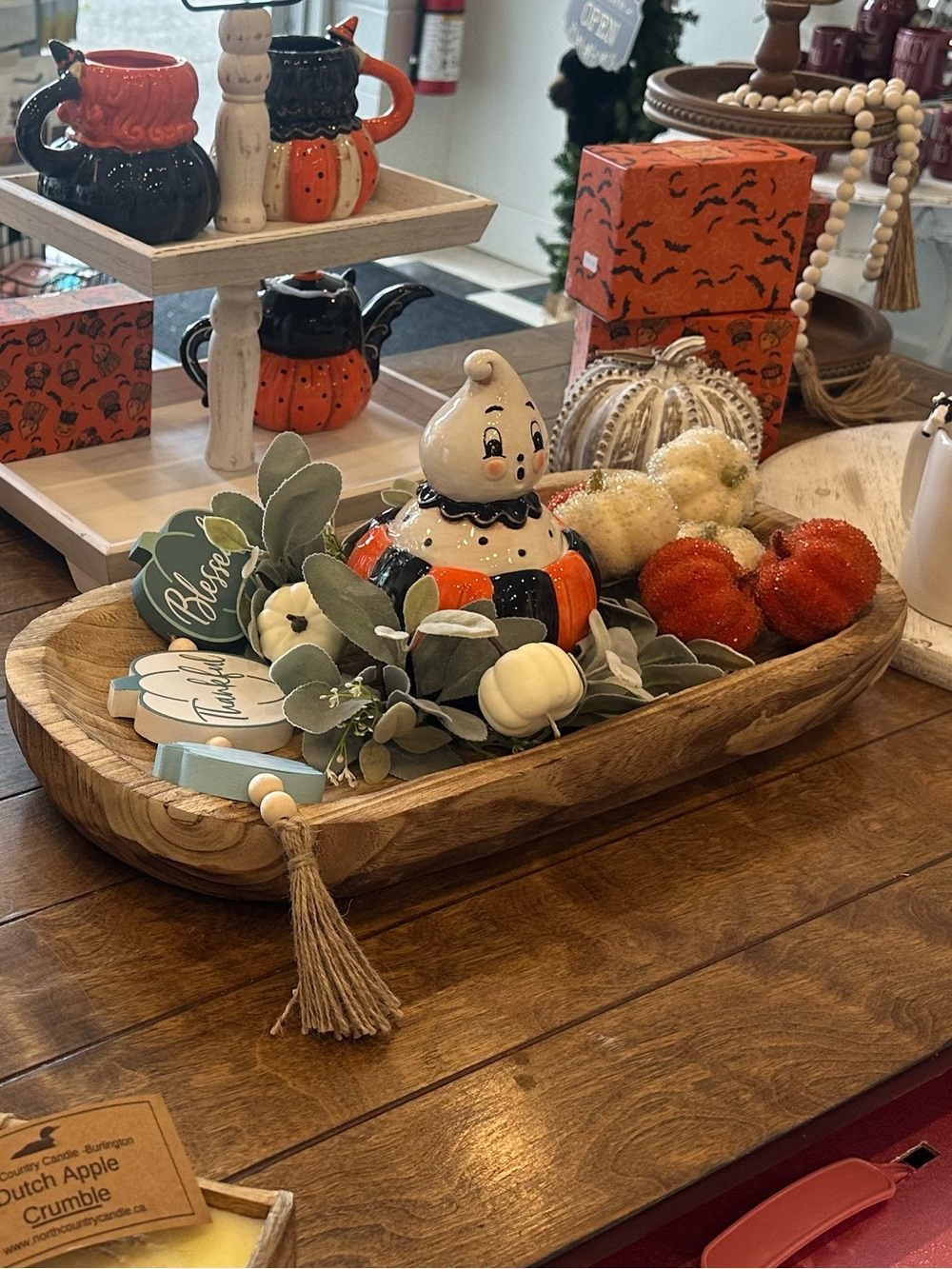 Viral Wooden Serving Tray - Brown Rustic Dough Bowl
